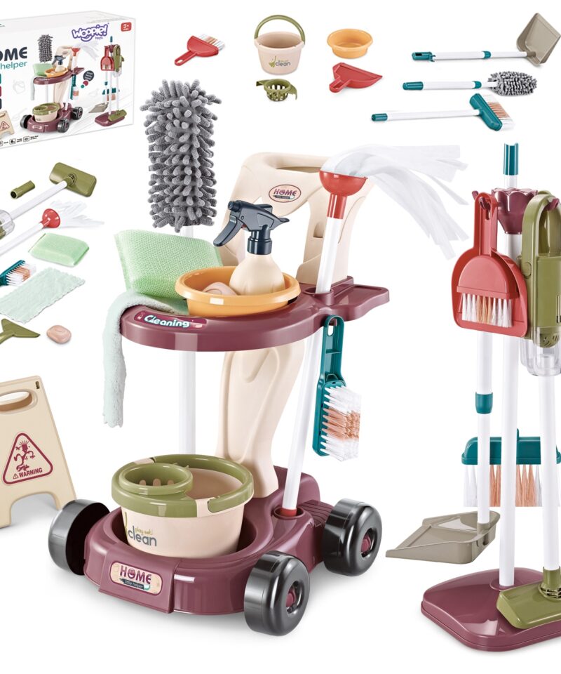 Laste koristuskomplekt käruga mängimiseks