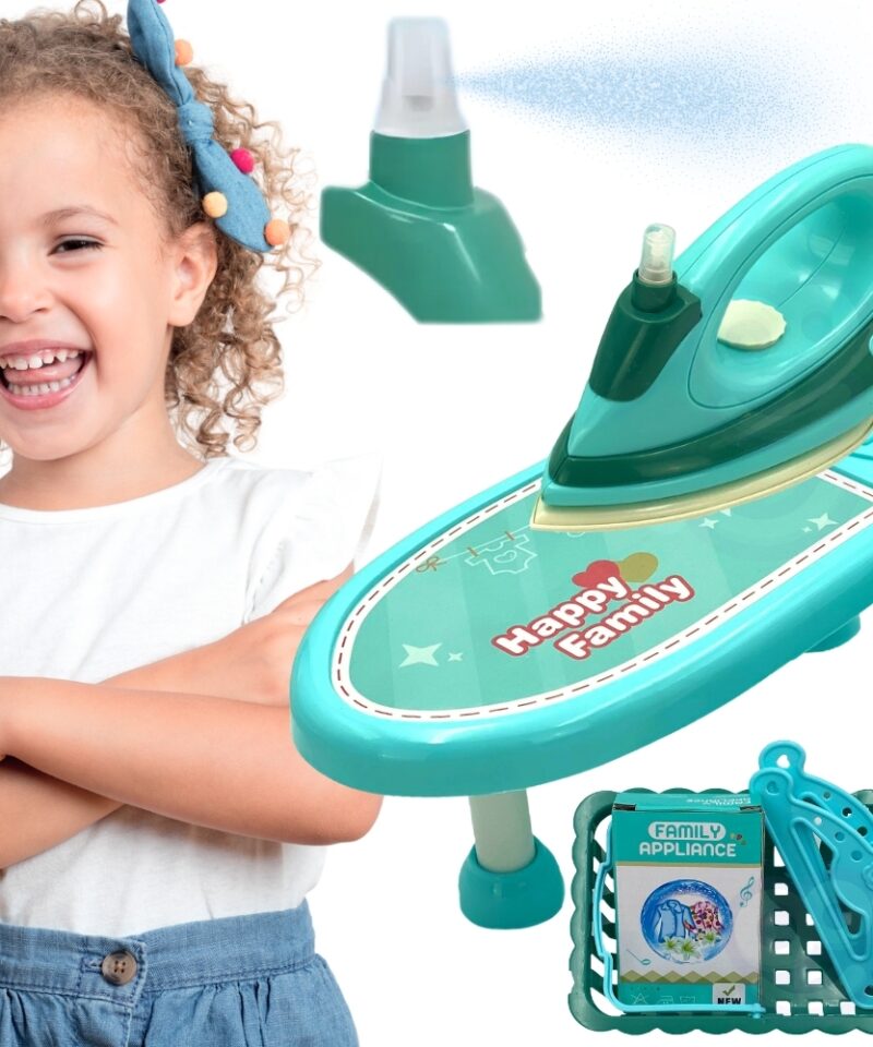 Laste triikimis- ja pesukorvikomplekt mängimiseks