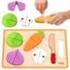 Puidust köögiviljade lõikemäng lastele