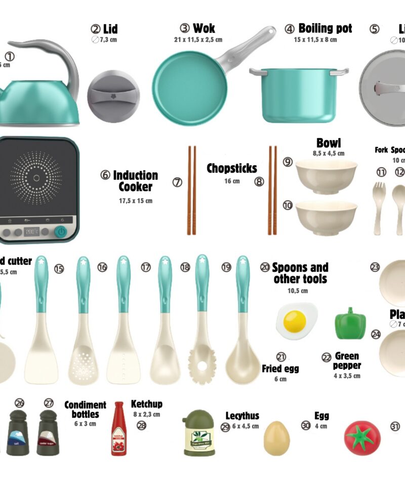 Laste köögitarvikud ja mänguained