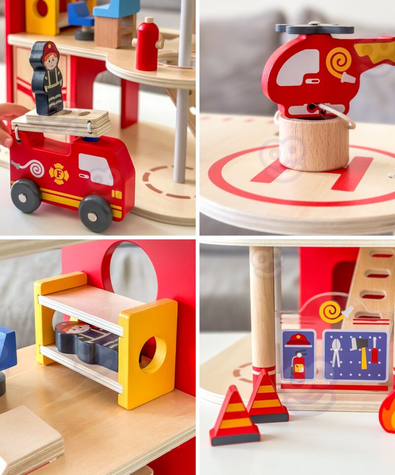 Puidust tuletõrjejaama detailid