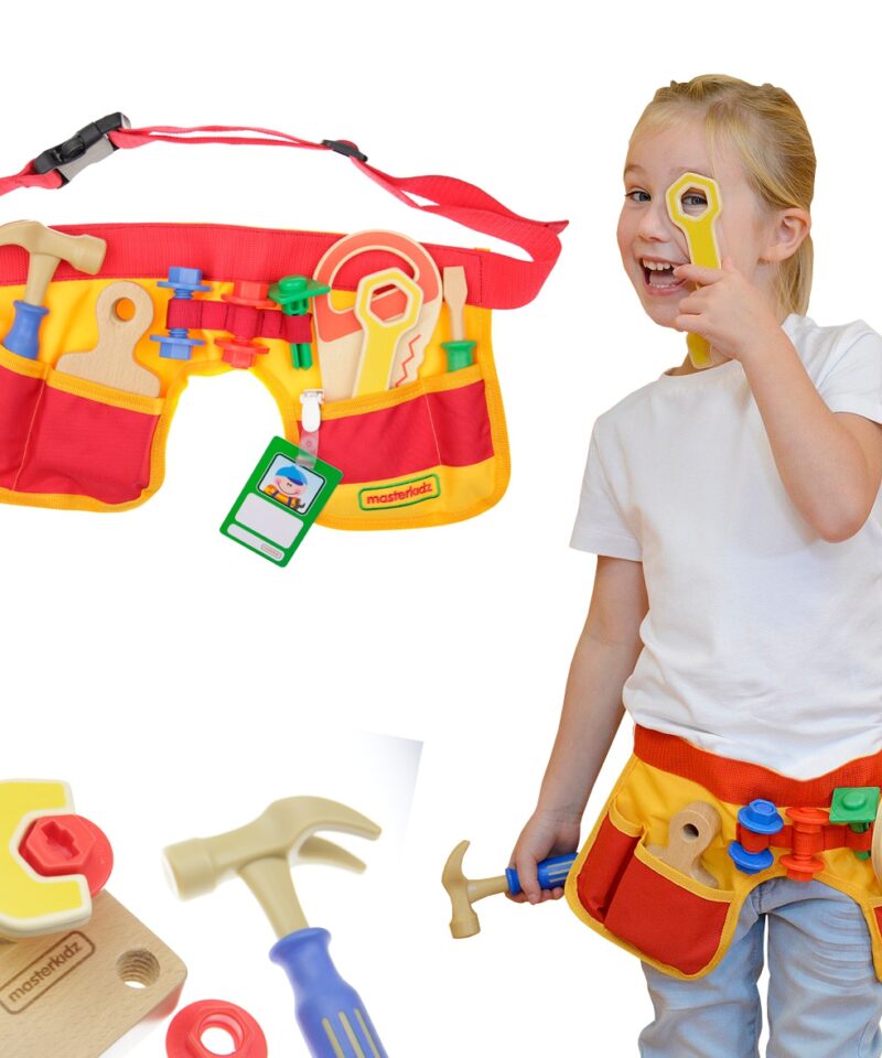 Lastele mõeldud puidust tööriistade komplekt