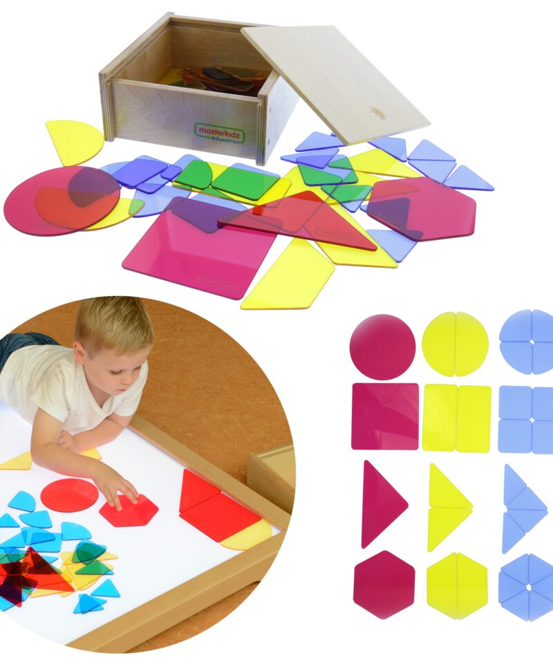 Läbipaistvad geomeetrilised kujundid karbis