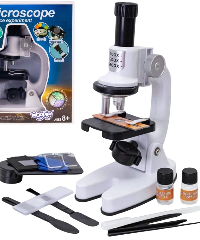 Laste digitaalne LED-mikroskoop valges värvitoonis