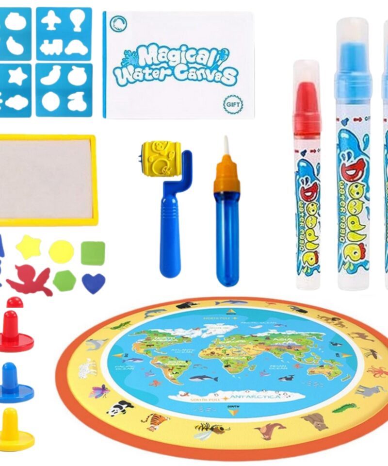 Lapsed joonistavad veemattidel