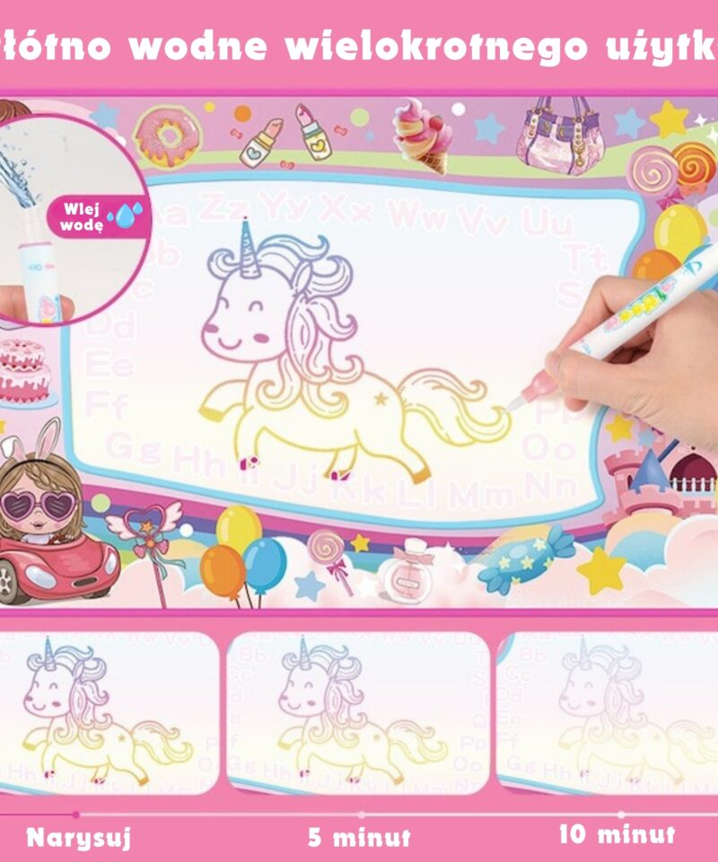 Laste joonistusmatt veega ja UV-valgusega