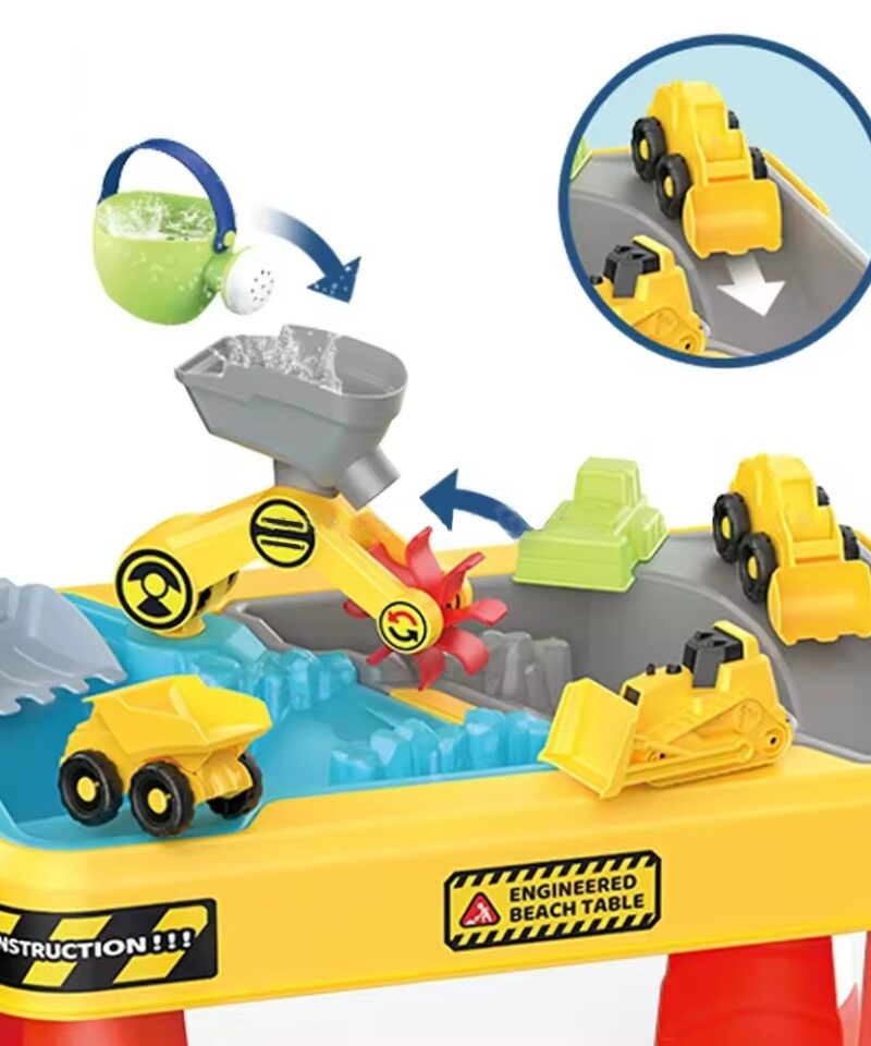 Mängulaud koos mini ehitusmasinatega