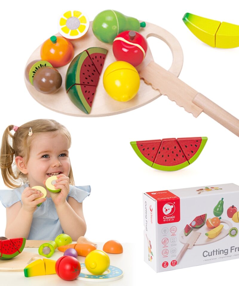 Puuviljade Lõikamise Mängukomplekt puidust