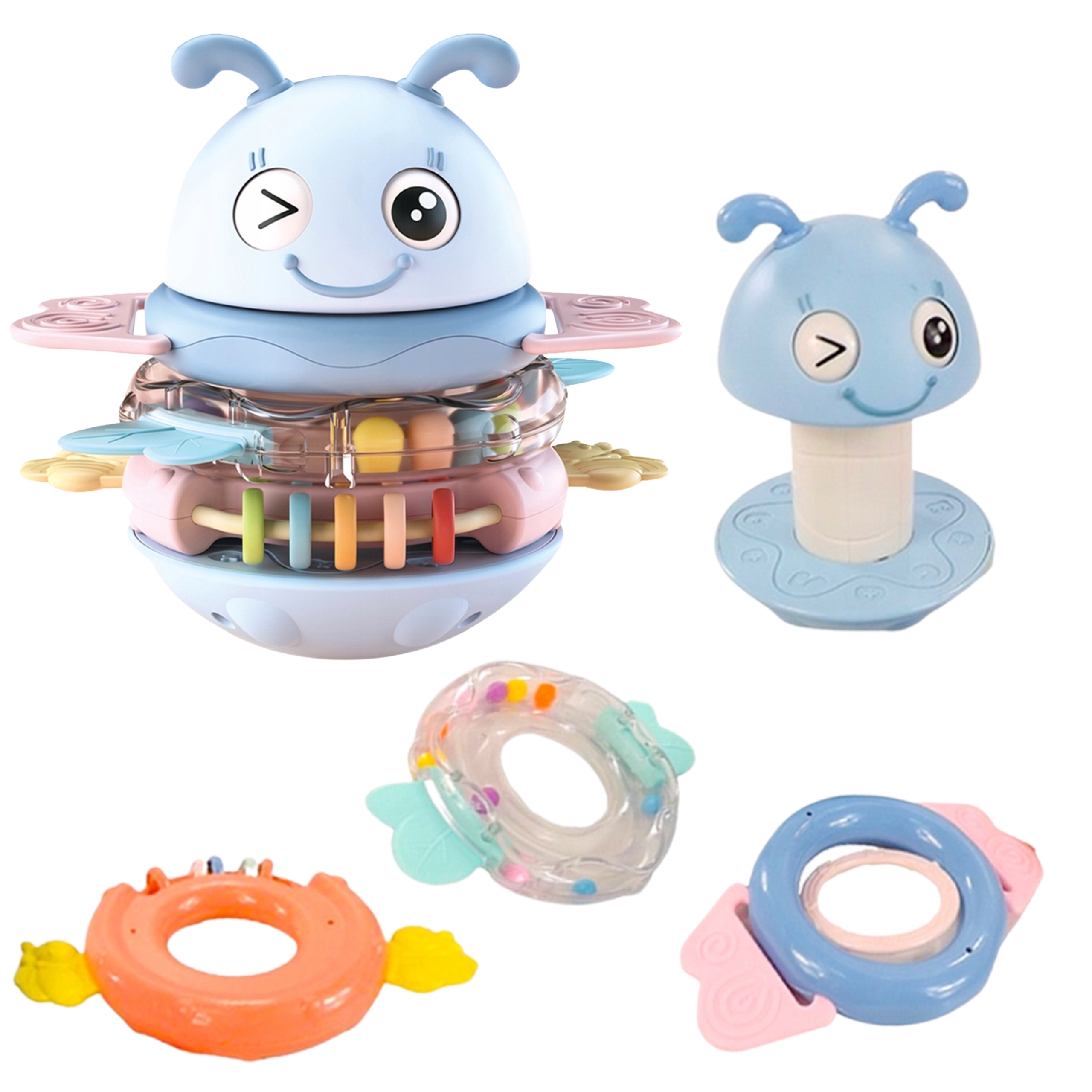 Beebisensoorne mänguasi kõristi ja närimisrõngaga