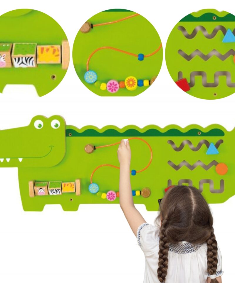 Mitmekülgne puidust tegevustahvel lastele