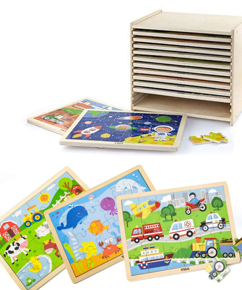Puidust puslede komplekt lastele