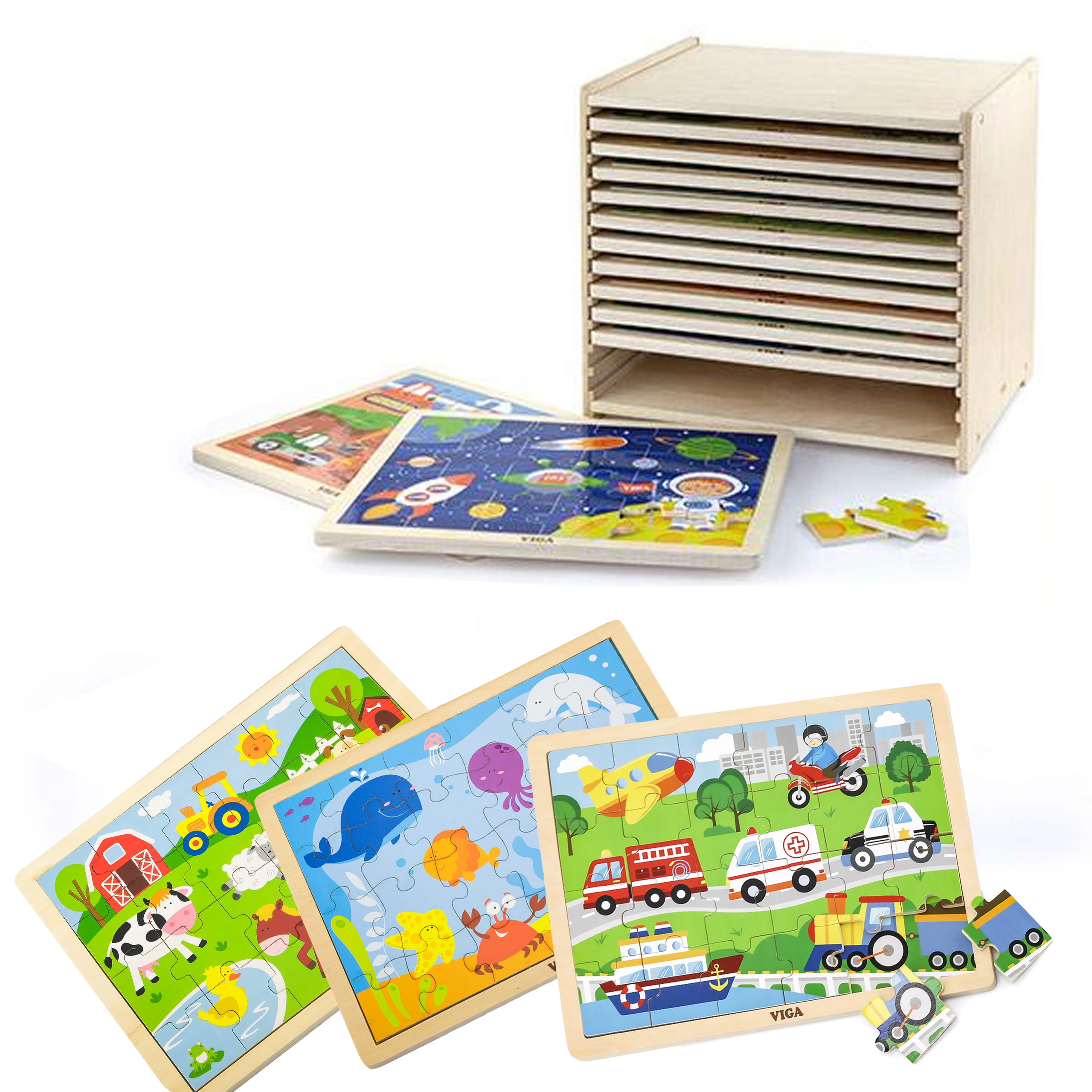 Puidust puslede komplekt lastele
