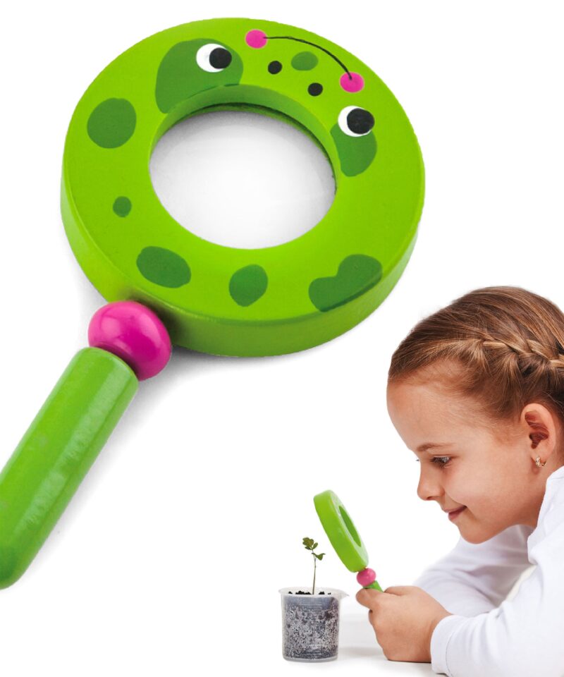 Puidust laste luup värvilises disainis