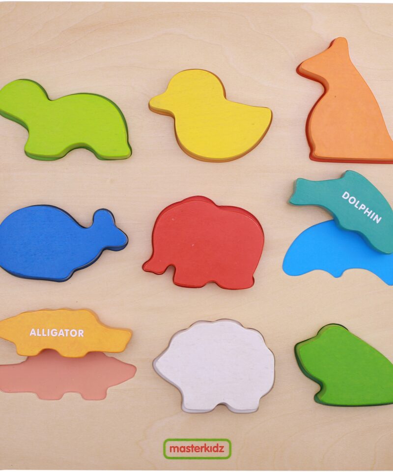 Puidust loomade kujundisorter lastele