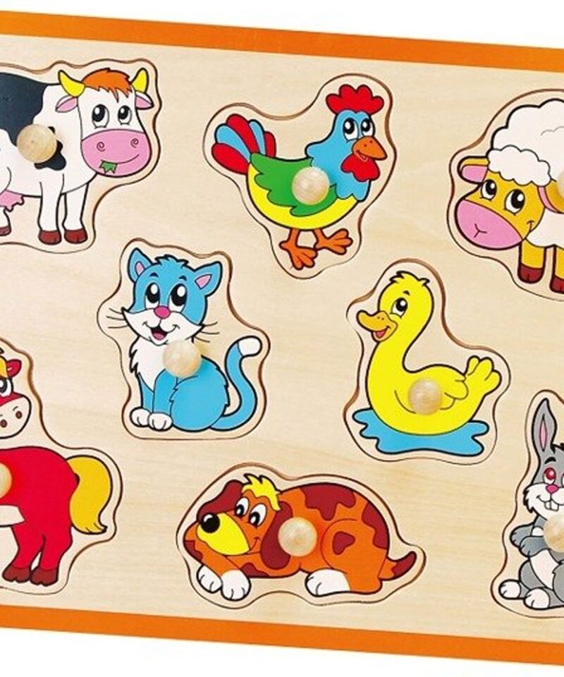 Puidust taluloomade pusle lastele