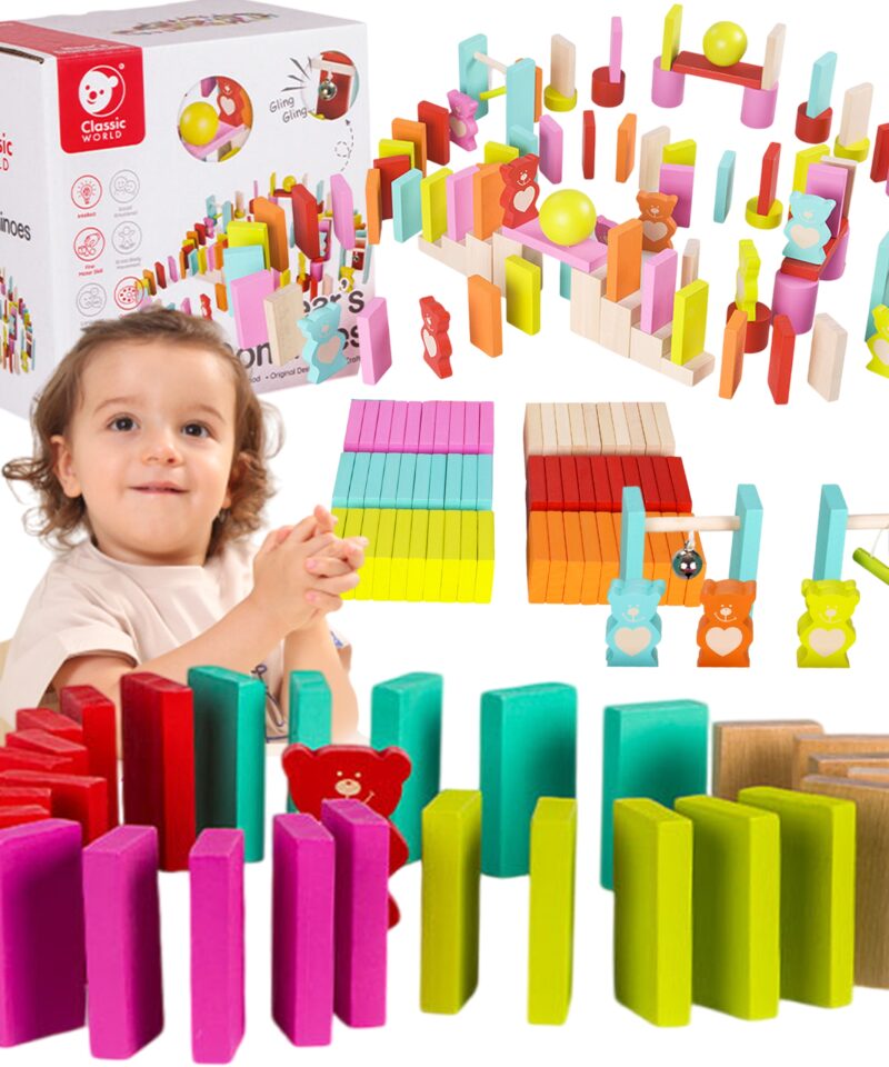 Puidust domino mängukomplekt lastele