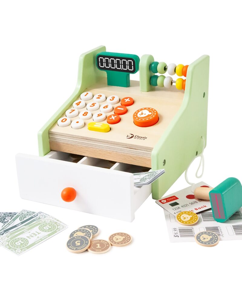 Klassikaline mängukassa pastelse värvigammaga