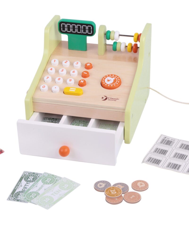 Klassikaline mängukassa pastelse värvigammaga