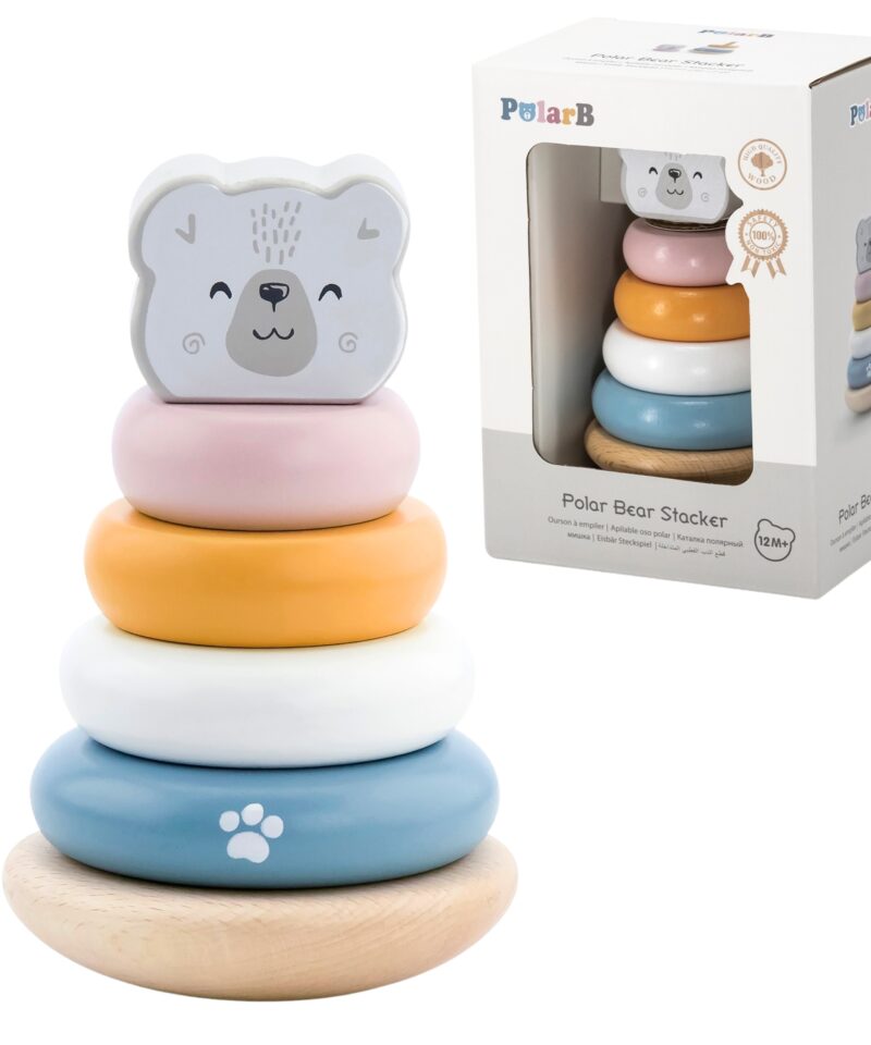 Hariv puidust virnastamismäng karuga