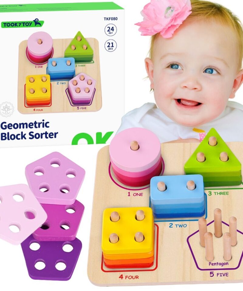 Geomeetriline puidust sorter lastele