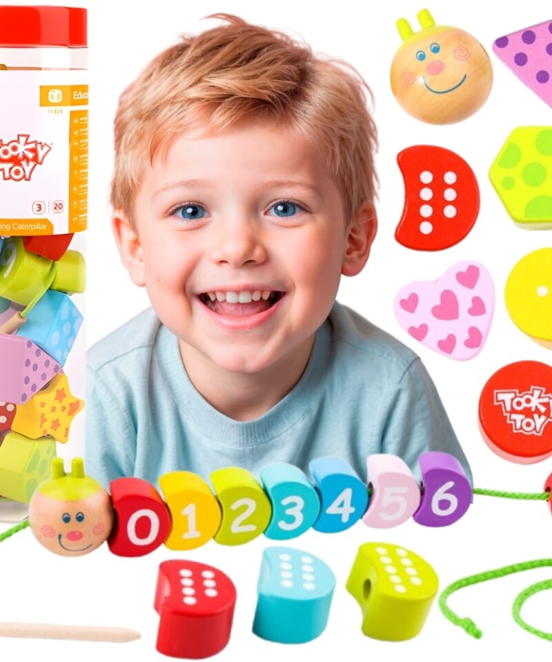 Puidust nööritavad klotsid lastele mängimiseks