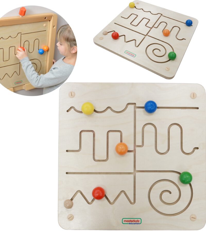 Hariv Montessori labürinttahvel lastele seinal