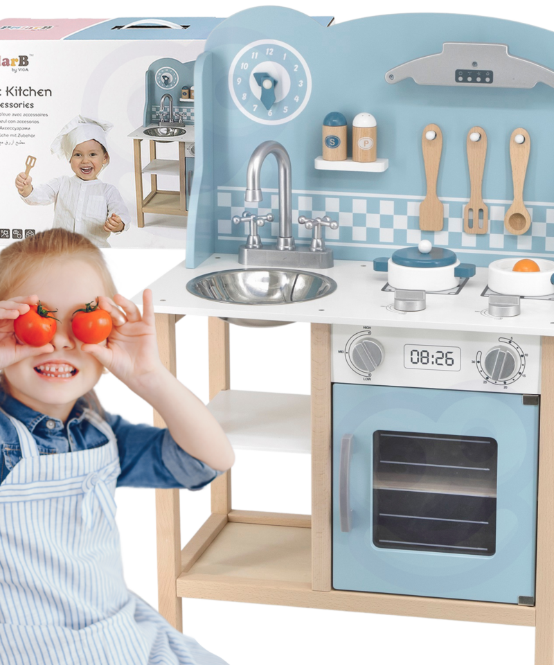 Laste puidust mänguköök koos tarvikutega