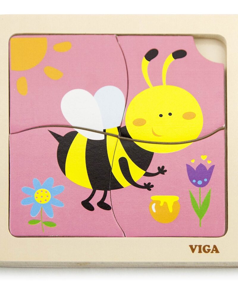 Laste puidust pusle mesilasega