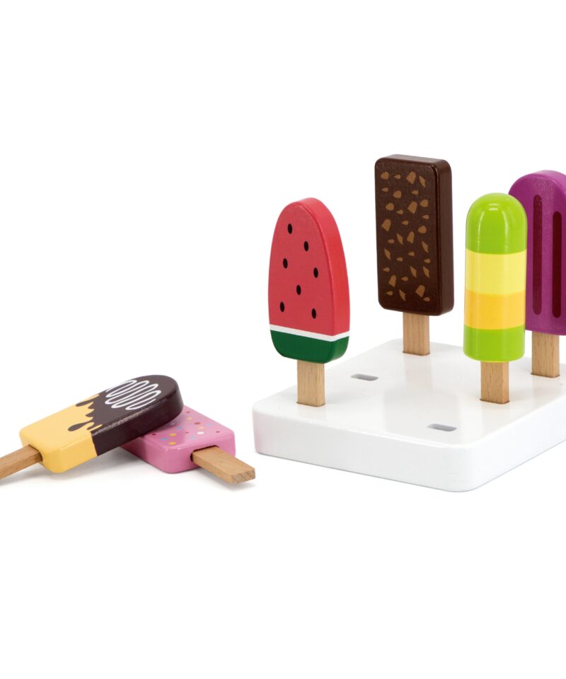 Erksavärvilised puidust jäätised