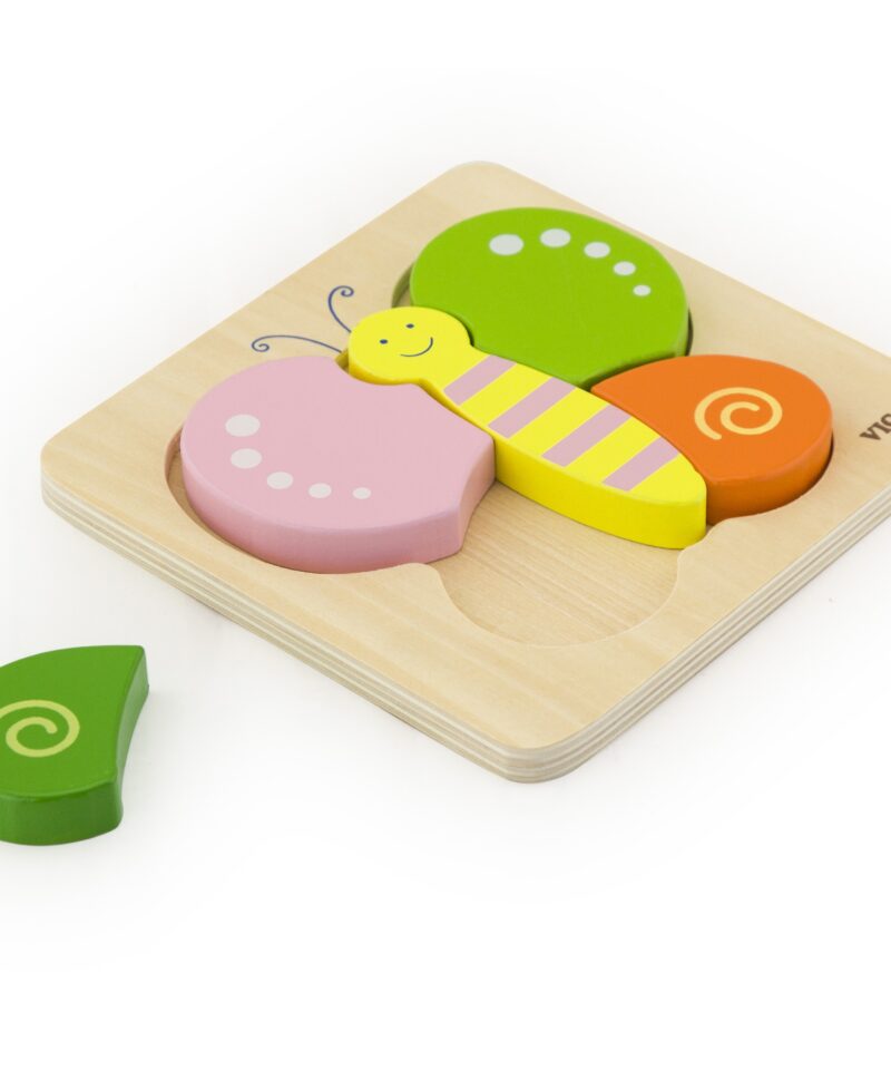 Laste puidust pusle liblikas sobib igas vanuses