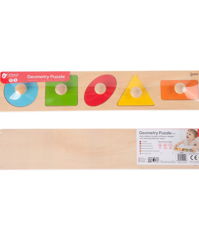 Erksavärviline puidust pusle lastele