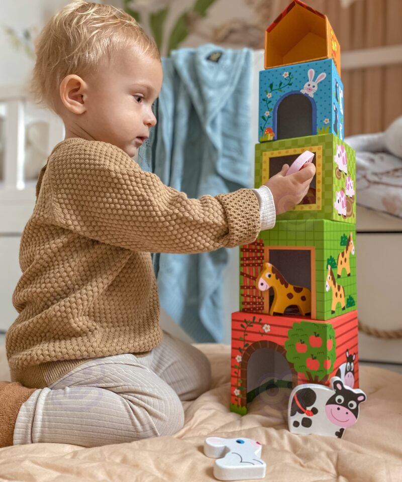 Erksavärvilised klotsid farmiteemaga