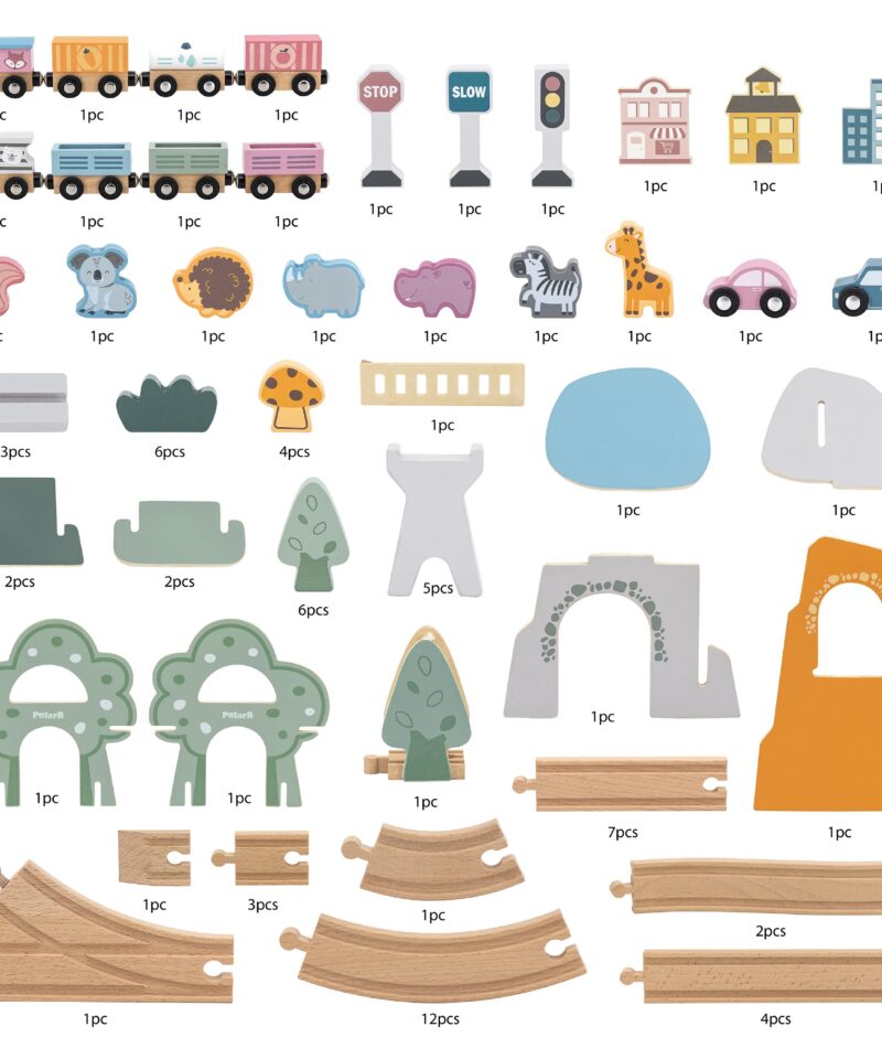 Puidust rongikomplekt lõputute mänguvõimalustega