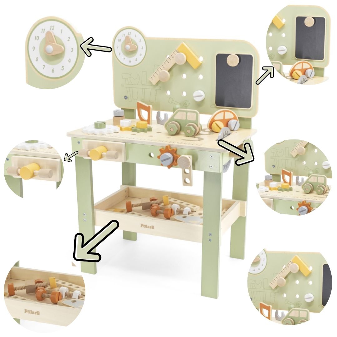 Sisaldab töölauda ja tööriistu