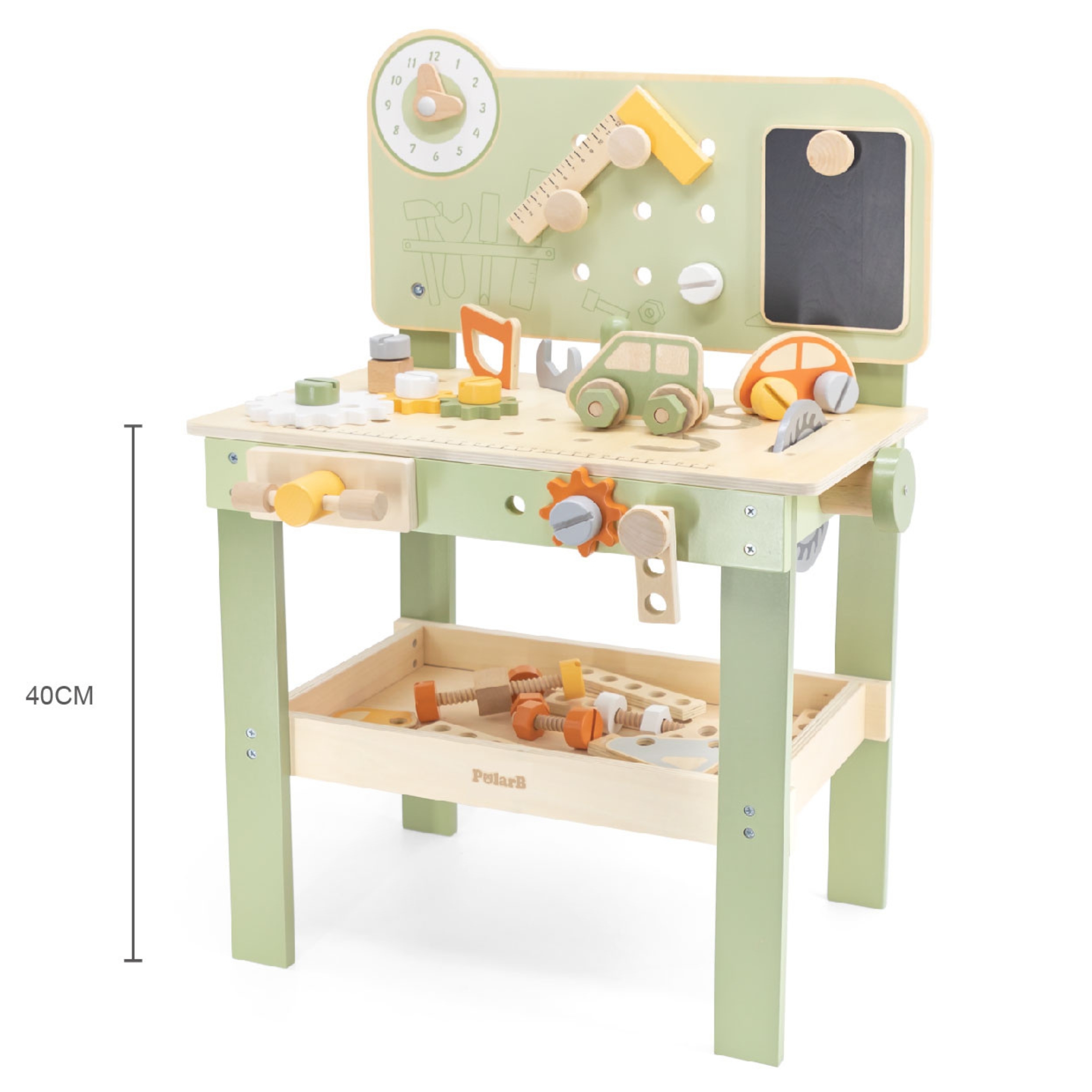 Sisaldab töölauda ja tööriistu