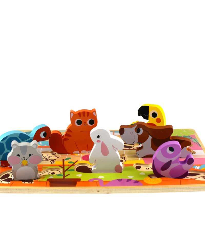 Erksavärvilised puidust loomapildid