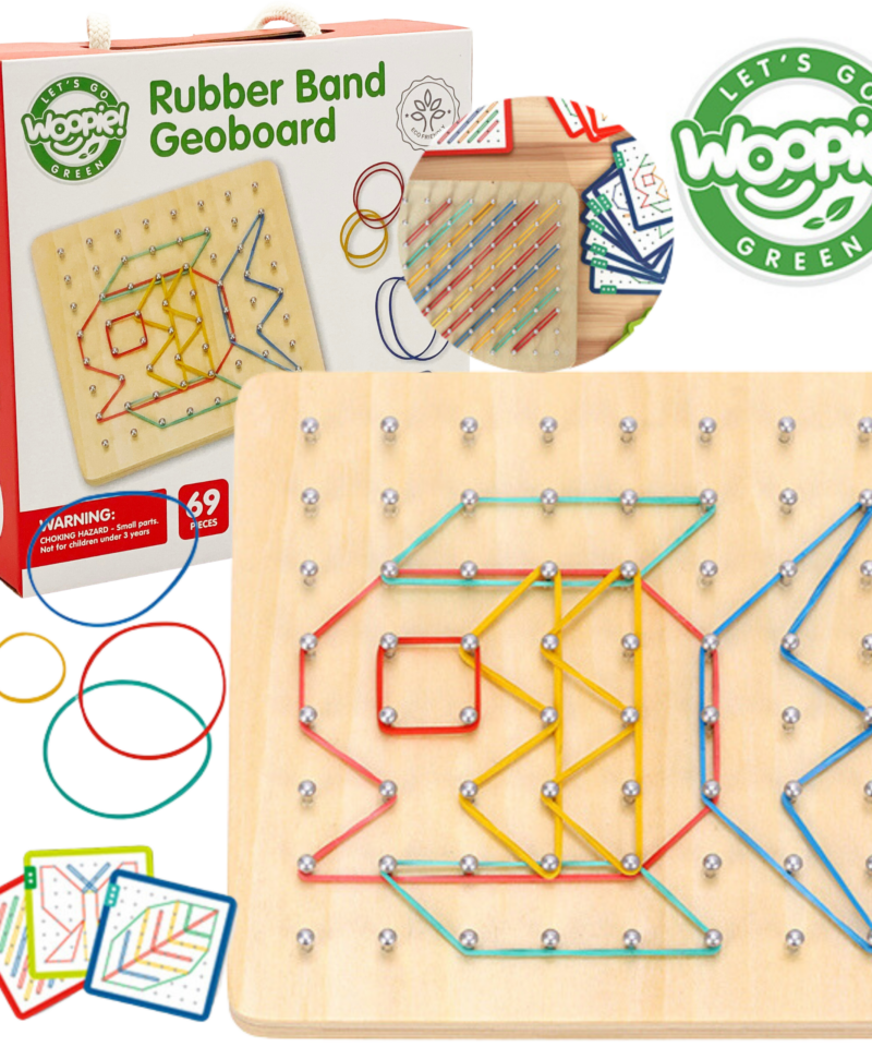 Laste geomeetriline puslekomplekt puidust alusel