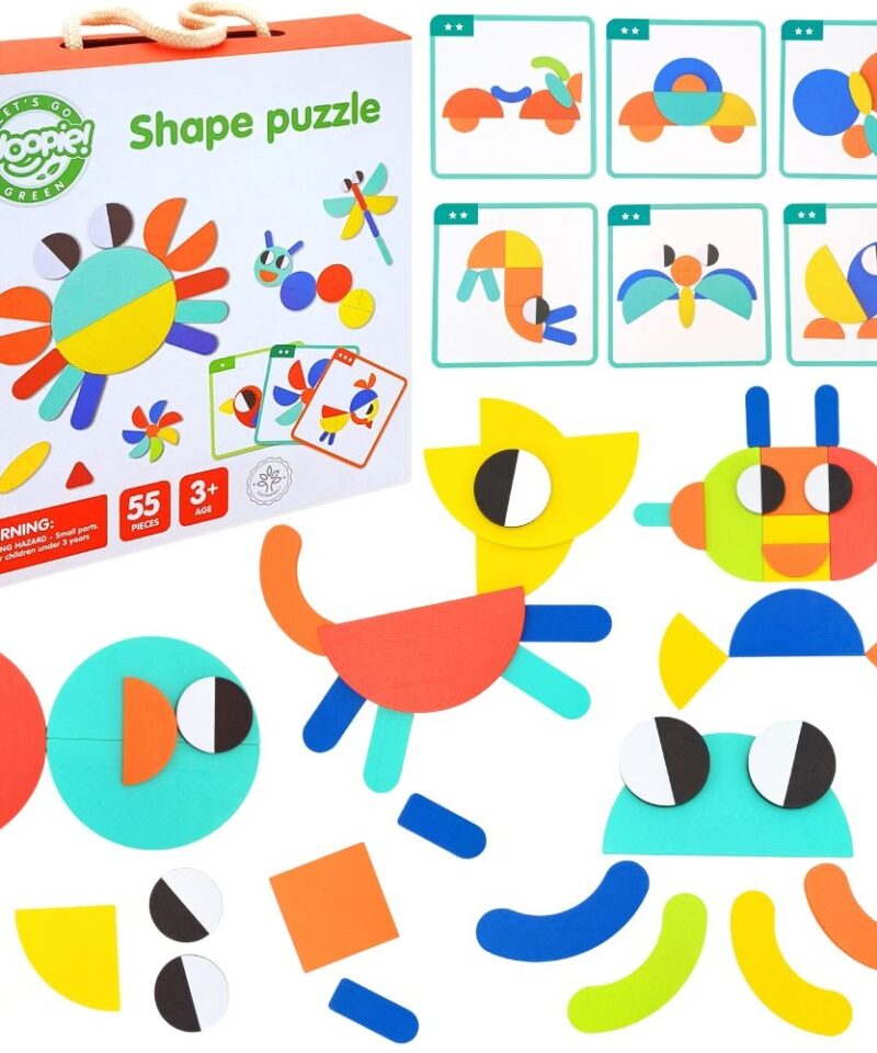 Puidust Montessori puslekomplekt lastele