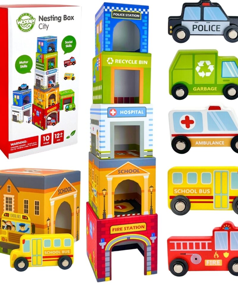 Värviline Linnaklotside Komplekt Lastele