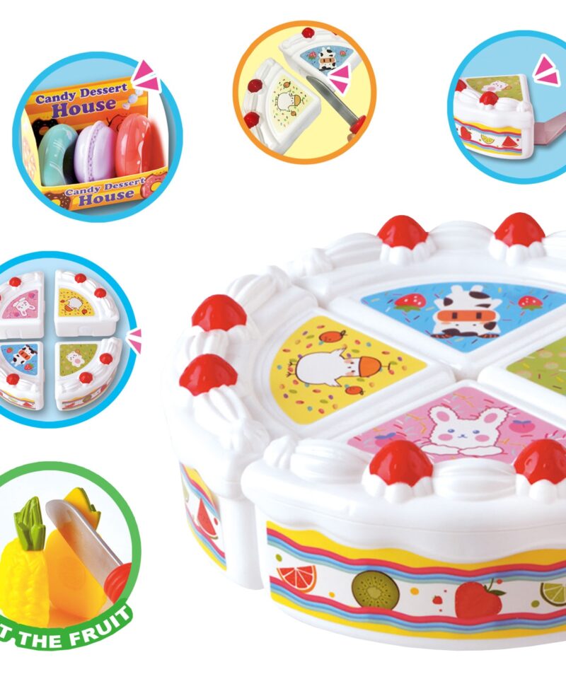 Lõigatav sünnipäevatort nelja tükiga laste rollimänguks