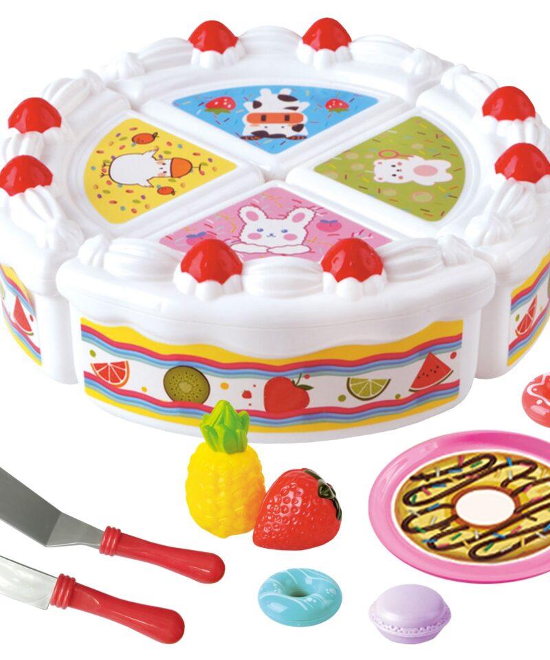 Laste sünnipäevatordi komplekt puuviljade ja küpsistega