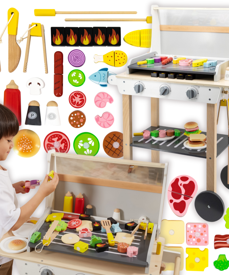 Laste Puidust Grillikomplekt Tarvikutega