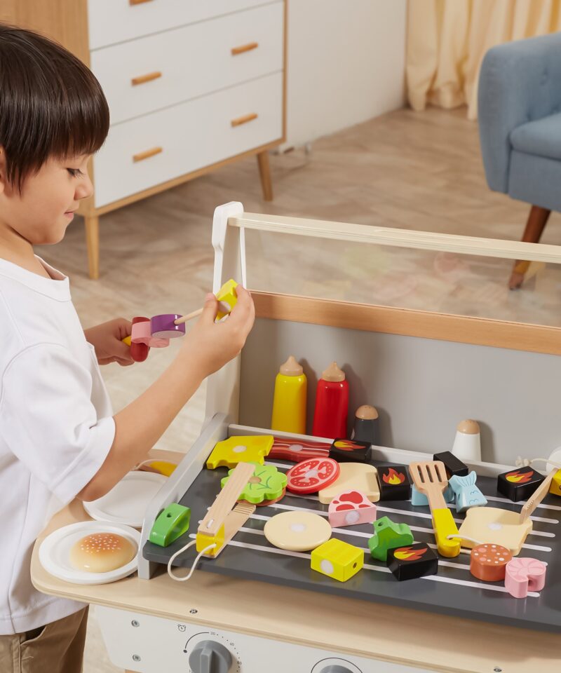 Liigutatav puidust grill ratastega, lihtne kaasa võtta