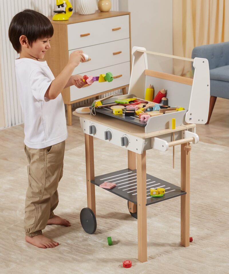 Liigutatav puidust grill ratastega, lihtne kaasa võtta