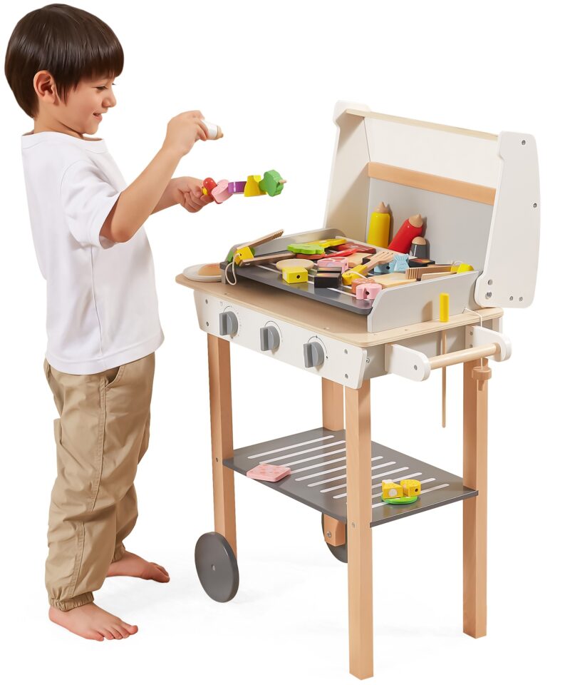 Liigutatav puidust grill ratastega, lihtne kaasa võtta