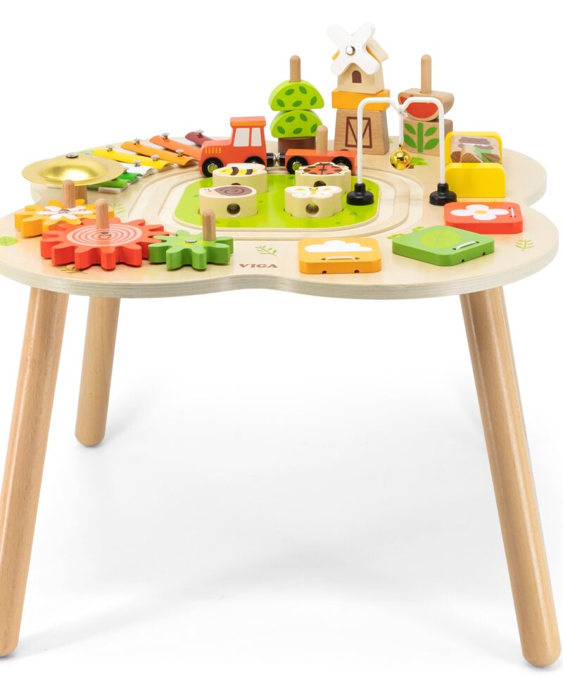Puidust hariv mängulaud mitme tegevusega lastele