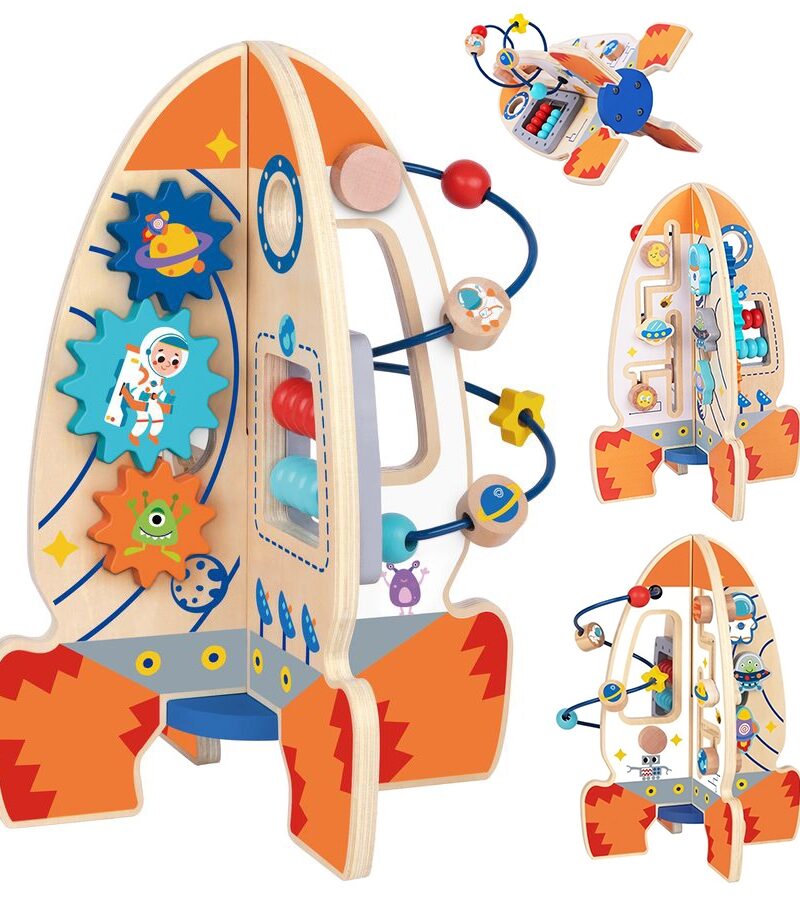 Mitmekülgne puidust hariv rakett lapsele