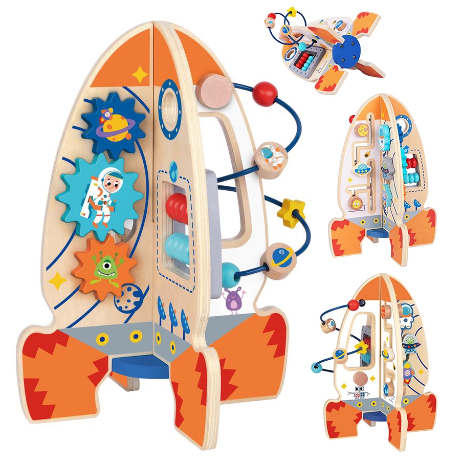 Mitmekülgne puidust hariv rakett lapsele