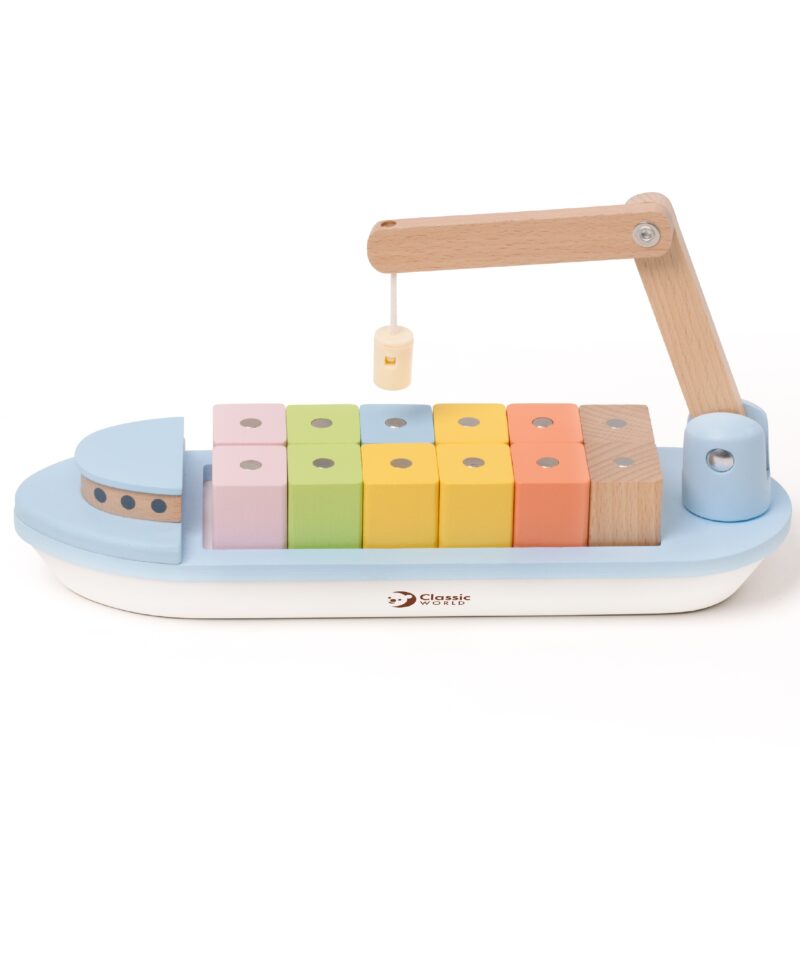 Magnetplokid ja puidust laev komplektis