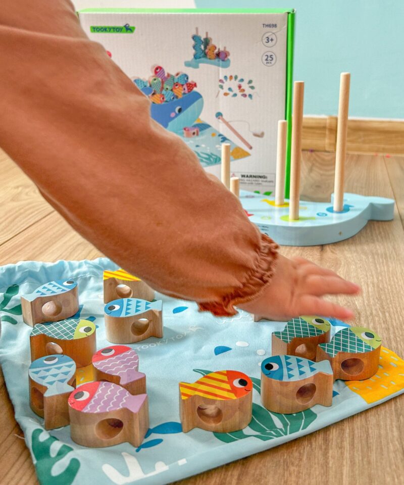 Puidust mängukomplekt koos kalapüügiga